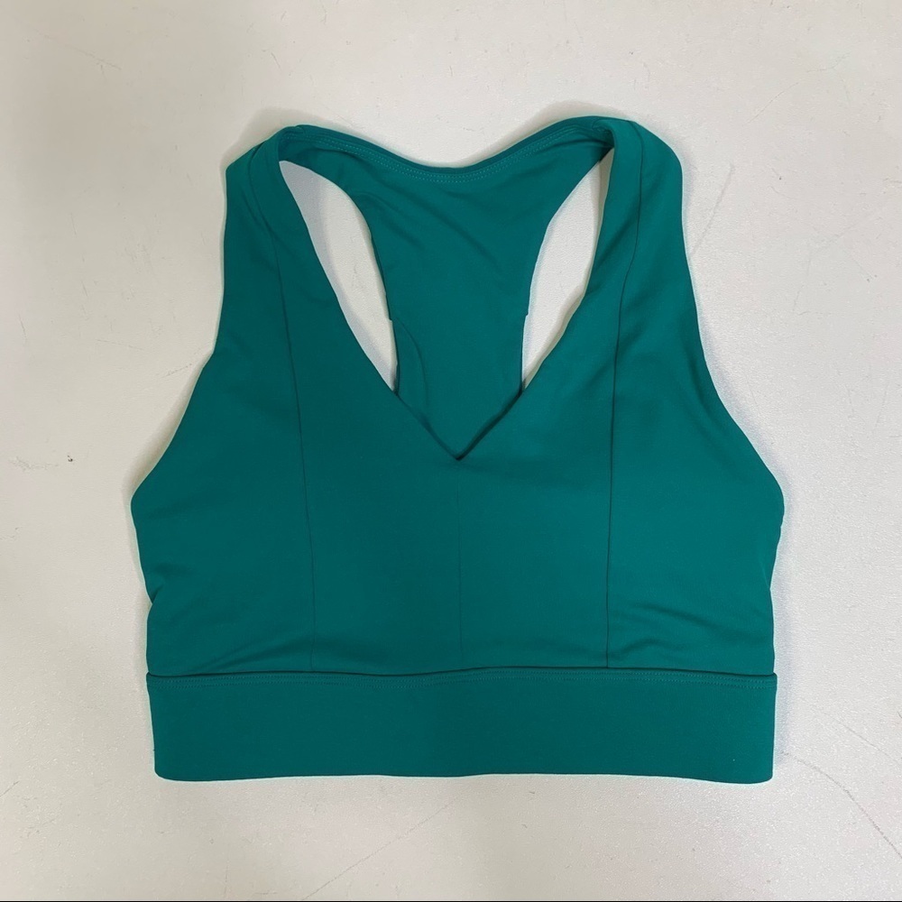 Fabletics On-the-Go Medium-Impact Sports Bra Teal Green XS